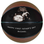 First Father&#39;s Day Dad Name Baby Sonogram Photo Basketball at Zazzle