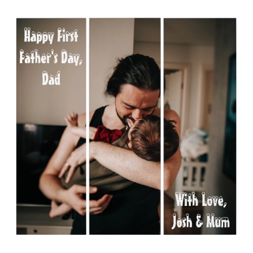  First Fathers Day Dad Photo Triptych Wall Art