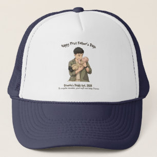 First Father's Day Daddy est 2026 Anime Style Trucker Hat