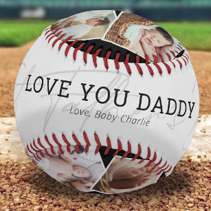 First Father's Day Daddy Photo Baseball