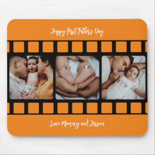 First Father's Day Film Strip Photo Grid New Dad Mouse Pad