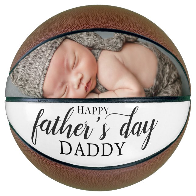 First Fathers Day From New Baby Photo Basketball (Front)