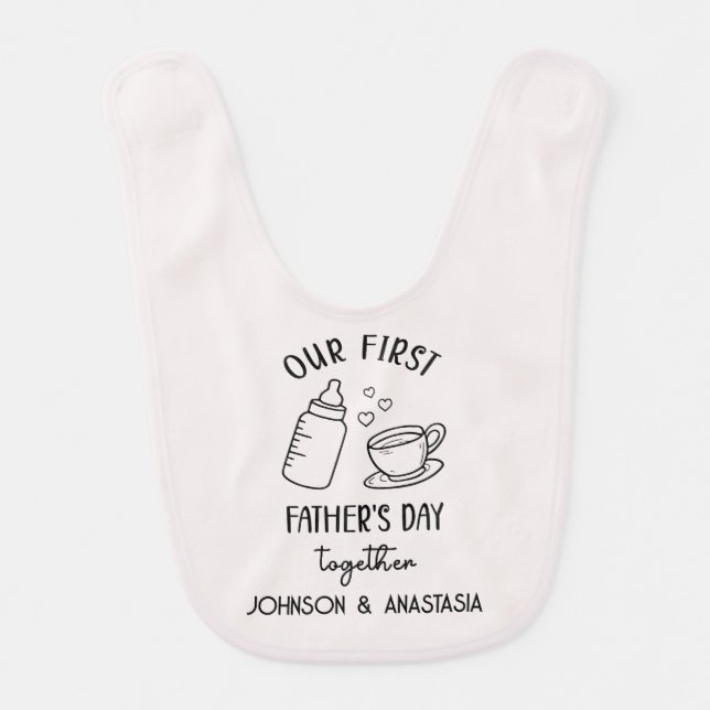 first fathers day gift for newborn  baby bib (Front)