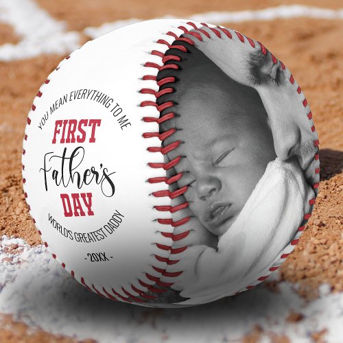 First Fathers Day Gift Photo Baseball