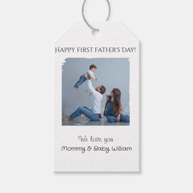 First Father's Day Gift Tag with Photo & Message (Front)