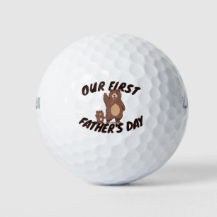 First Father's Day Golf Balls with Cute Bears