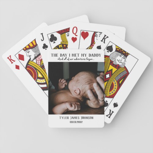 First Fathers Day Keepsake Photo  Poker Cards