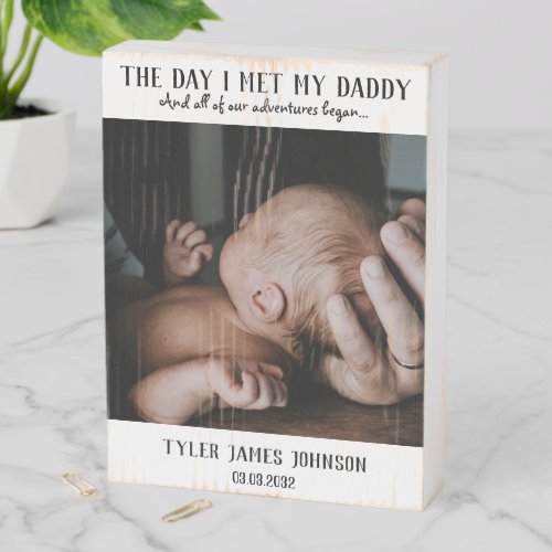 First Fathers Day Keepsake Photo Wooden Box Sign