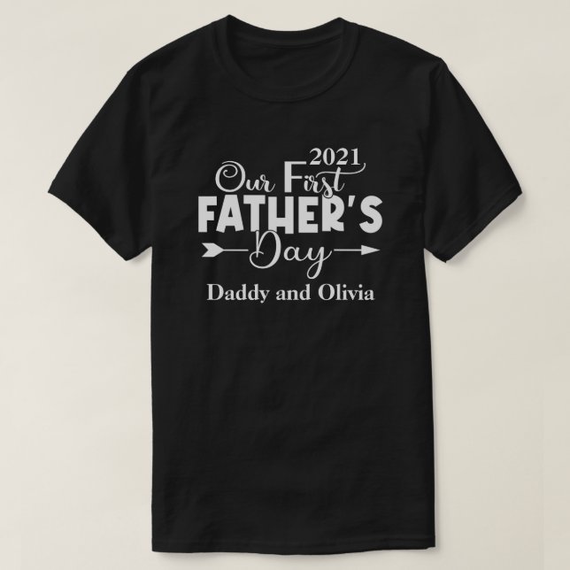 First Father's Day Men's Black T-Shirt (Design Front)
