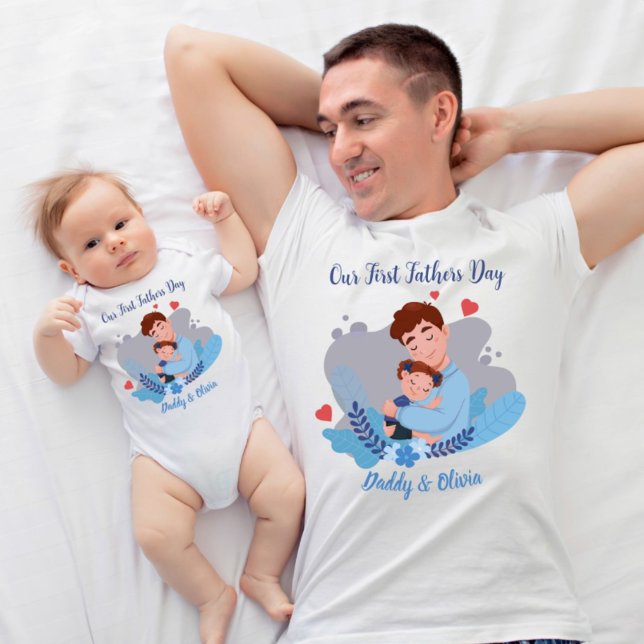 First fathers Day new dad and baby matching Bodysuit (Creator Uploaded)