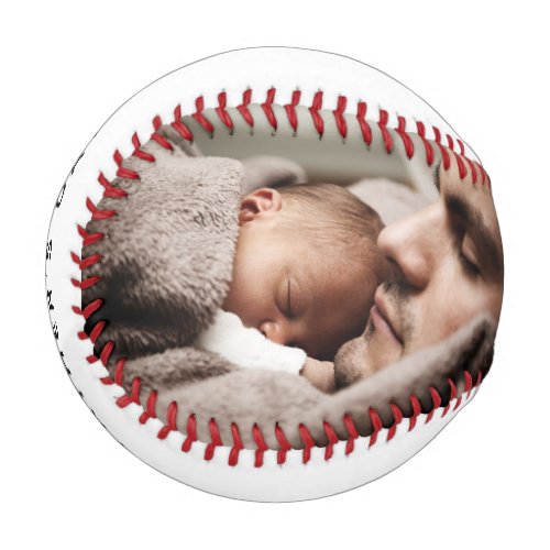 First Fathers Day New Dad With Baby Custom Photo Baseball