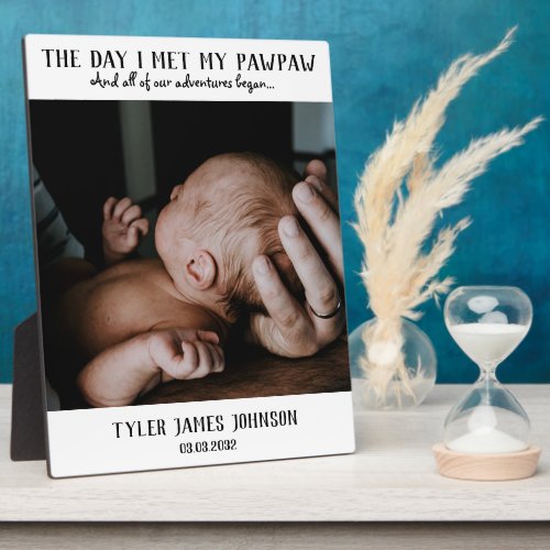 First Fathers Day PawPaw Keepsake Photo Plaque