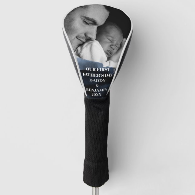 First Father's Day Personalize Photo  Golf Head Cover (Front)