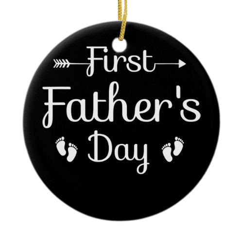 First Father's Day Personalized 1st Fathers Day Ceramic Ornament