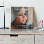 First Father's day photo and message Plaque<br><div class="desc">Surprise your loved one with this gorgeous 'first Father's day' plaque,  customize with his favorite photo and who it is from,  to make a keepsake present he will cherish forever.</div>
