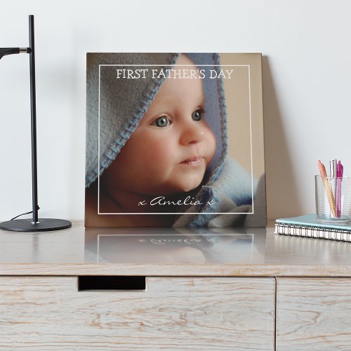 First Fathers day photo and message Plaque