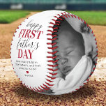 First Father's Day Photo Baseball<br><div class="desc">Celebrate a milestone occasion with our first Father's Day baseball gift. Emblazoned with the heartfelt message 'Happy First Father's Day' and inspiring quote 'Some men are born fathers, and that someone is you!', this gift is sure to touch him deeply. Customize it with your child's name and add two special...</div>