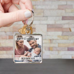 First Fathers Day Photo Best Dad Ever Keychain<br><div class="desc">First Fathers Day photo keychain for the Best Dad Ever. You can add your favorite photo (which is displayed in square / instagram format) and you can also edit all of the wording, if you wish. It currently reads "happy 1st father's day .. best dad ever" which you can keep...</div>