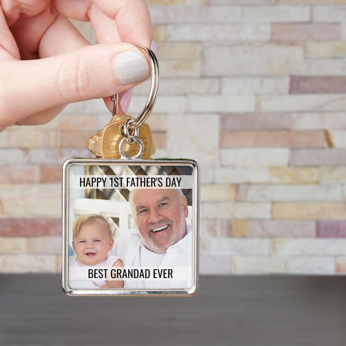 First Fathers Day Photo Best Grandad Ever Keychain