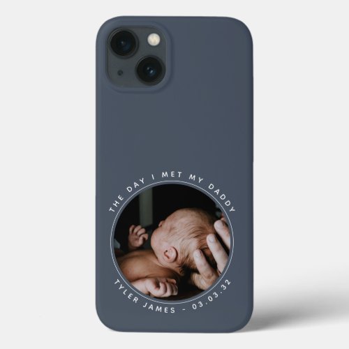 First Fathers Day Photo  Blue iPhone 13 Case
