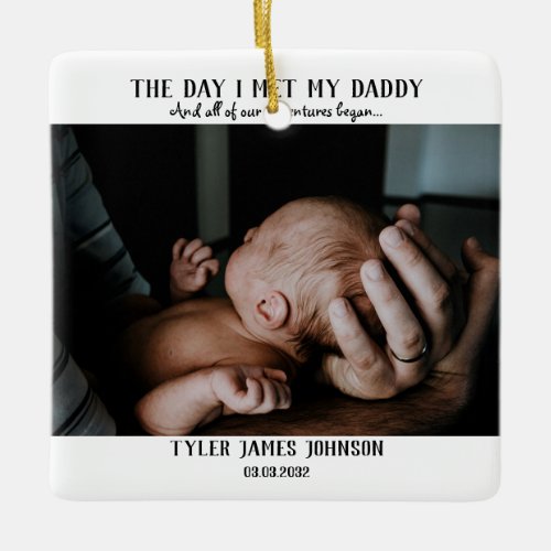 First Fathers Day Photo Ceramic Ornament