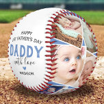 First Father's Day Photo Collage Keepsake Baseball<br><div class="desc">Highlight the special bond between a child and their first-ever hero this Father's Day! Let us help you celebrate with our cute, customizable Father's Day baseball. Featuring a photo collage that can accommodate up to 12 of your favorite family photos, a heartwarming sentiment that reads 'Happy 1st Father's Day, Daddy,...</div>