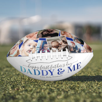 First Father's Day Photo Collage Keepsake Football by special_stationery at Zazzle
