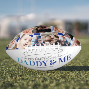 First Father's Day Photo Collage Keepsake Football