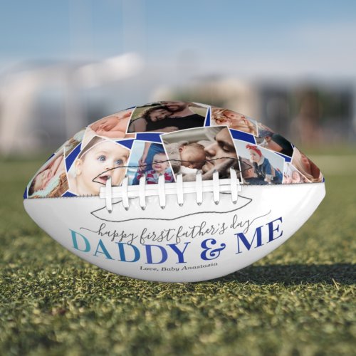 First Fathers Day Photo Collage Keepsake Football