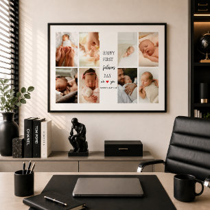 First Father's Day Photo Collage Poster for Dad