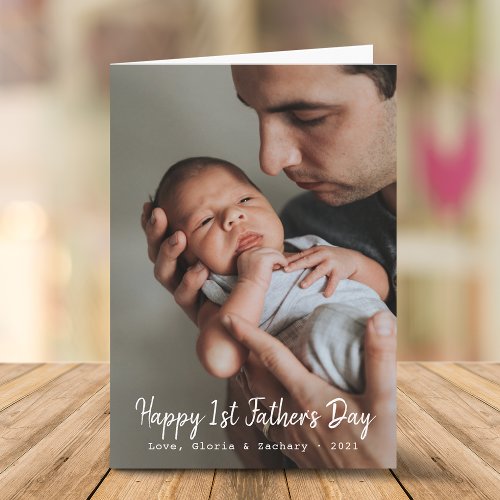 First Fathers Day Photo Greeting Card