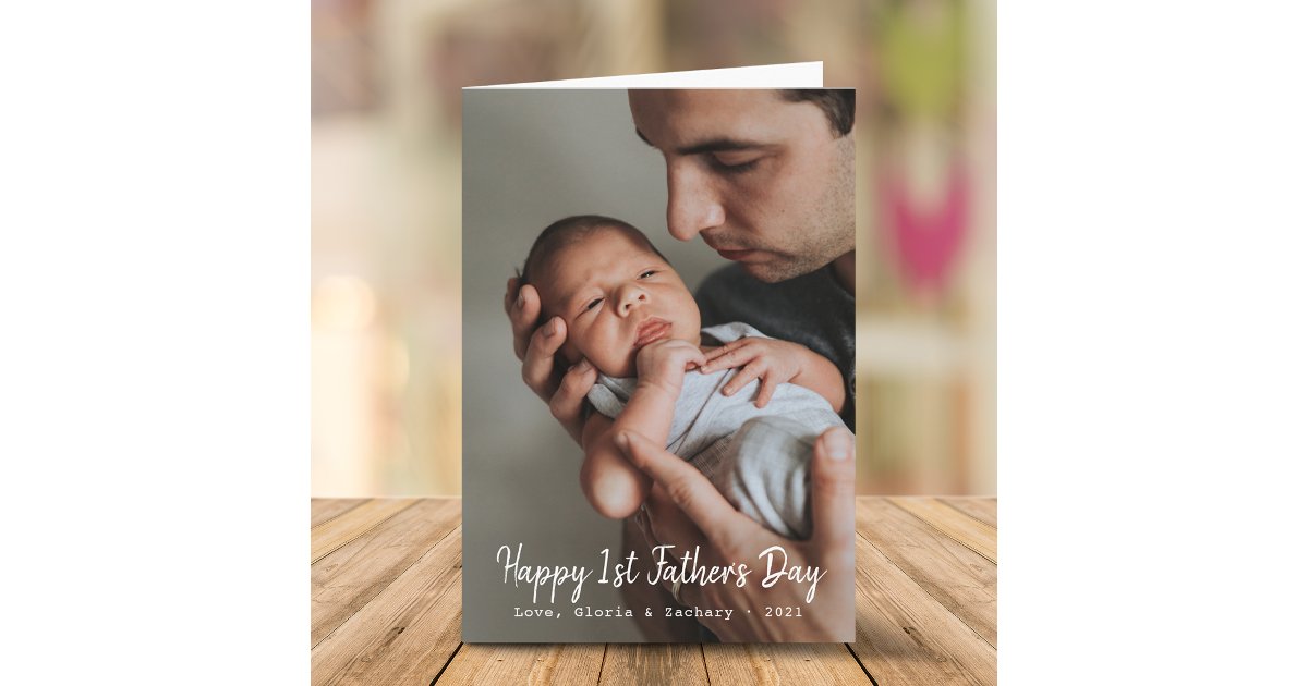 First Father's Day Photo Greeting Card | Zazzle
