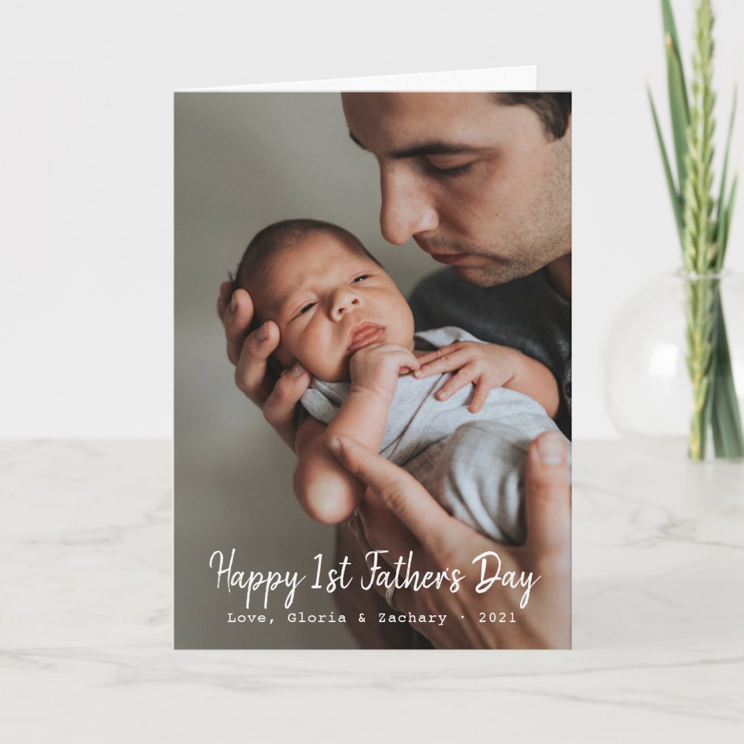 First Father's Day Photo Greeting Card | Zazzle