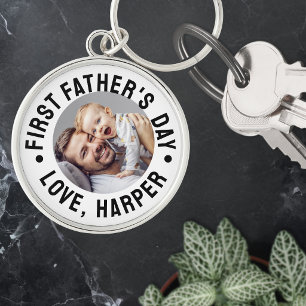 First Father's Day Photo Keychain
