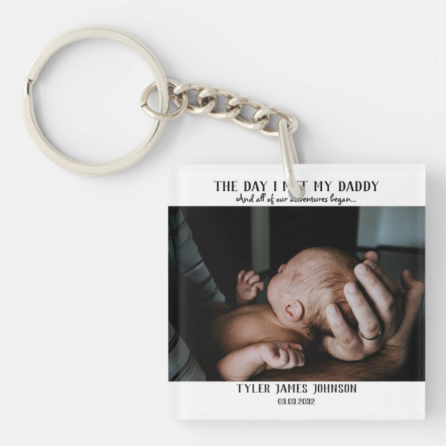 First Father's Day Photo Keychain (Front)