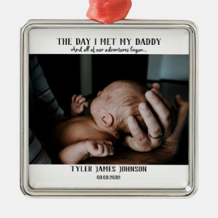 First Father's Day Photo Metal Ornament