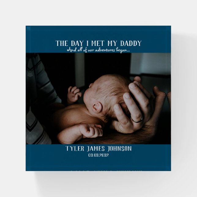 First Father's Day Photo Paperweight (Front)