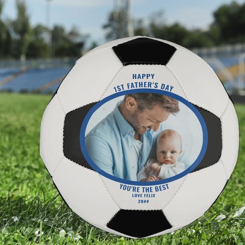 First Fathers Day Photo Personalized Soccer Ball