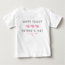 First Father's Day Pink Heart Custom