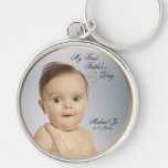 First Fathers Day Round Keychain - Customize Photo at Zazzle