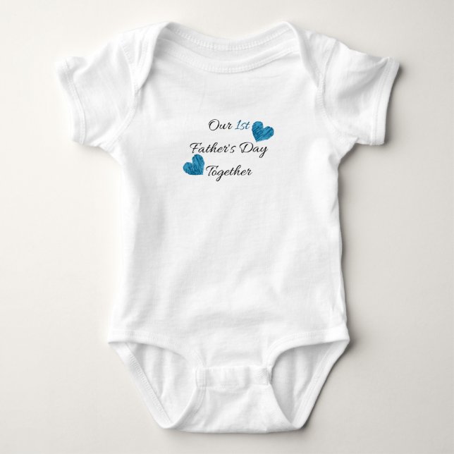 First Father's Day Together - Blue Baby Bodysuit (Front)