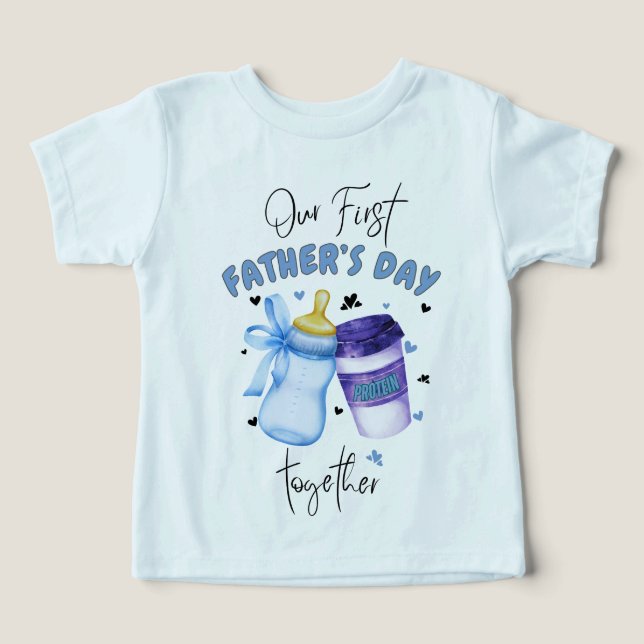 First Father's Day Together Matching outfit / Blue Toddler T-shirt (Design Front)