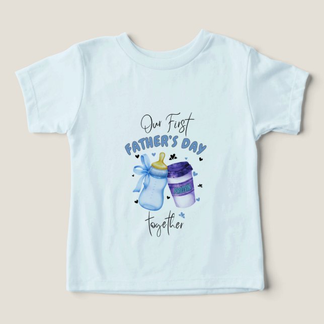 First Father's Day Together Matching outfit / Blue Toddler T-shirt (Design Front)