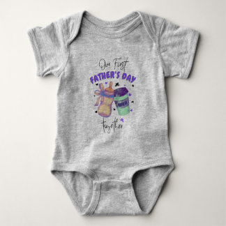 First Father's Day Together Matching outfit/Purple Baby Bodysuit