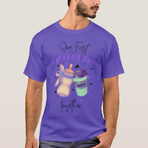 First Father's Day Together Matching outfit/Purple T-Shirt