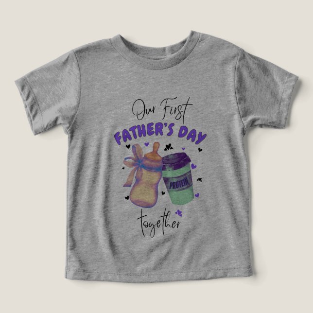 First Father's Day Together Matching outfit/Purple Toddler T-shirt (Design Front)