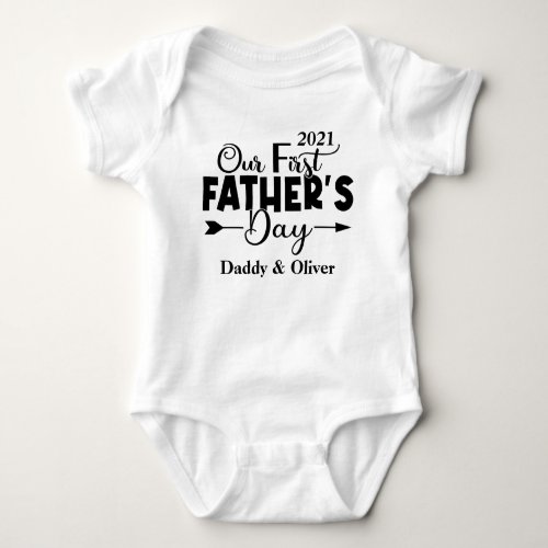 First Fathers Day White Baby Bodysuit