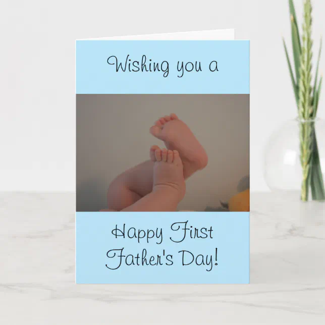 First Father's Day with Message Baby Boy Card | Zazzle