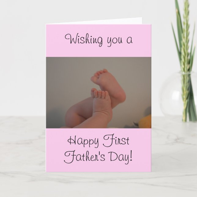 First Father's Day with Message Baby Girl Card (Front)