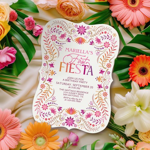 First Fiesta 1st Birthday Girls Invitation